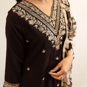 Ethnic Motifs Embroidered Regular Thread Work Kurta with Salwar & Dupatta